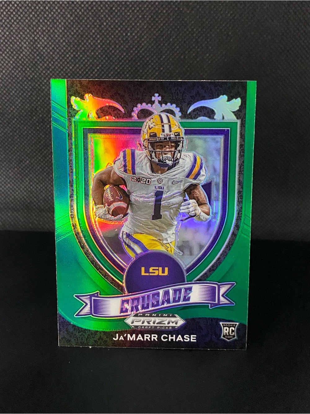 #162 Ja’Marr Chase Green RC 2021 Panini Prizm Draft Picks Football LSU Tigers